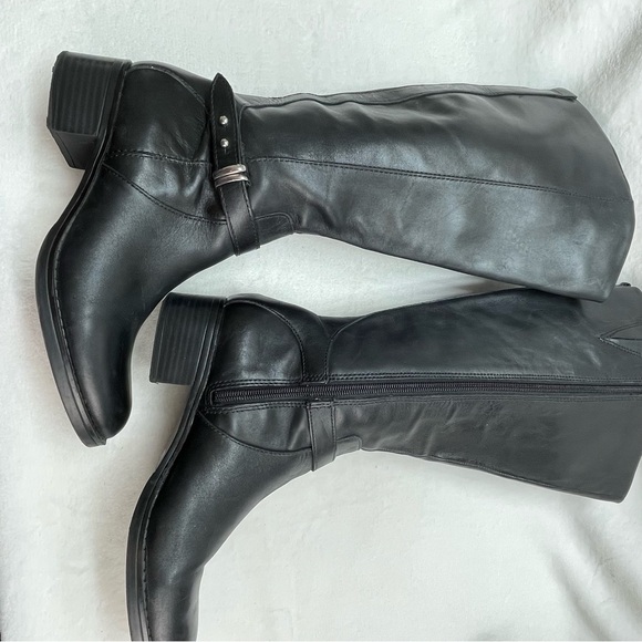 Franco Sarto Cleveland Tall Boots Riding Equestrian Brown Leather Side Zip 7.5M - Picture 6 of 11